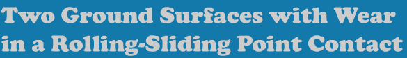 Two Ground Surfaces with Wear in a Rolling-Sliding Point Contact